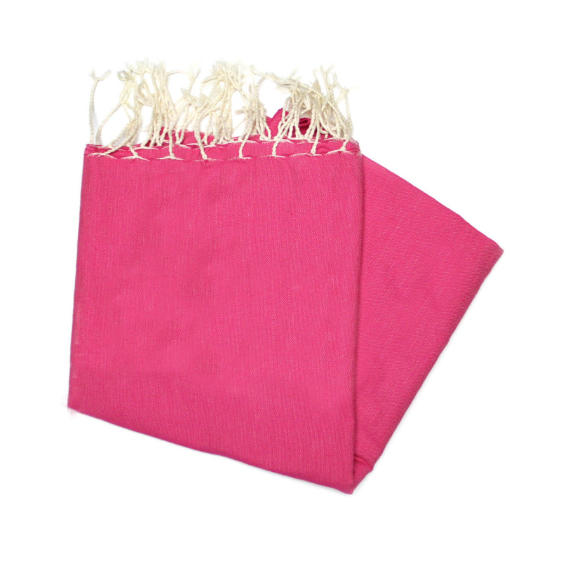 Fouta Essaouira unie fuschia