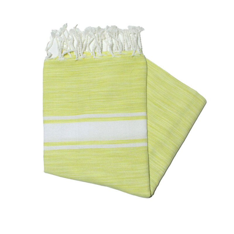 Fouta Essaouira jaune canari chiné