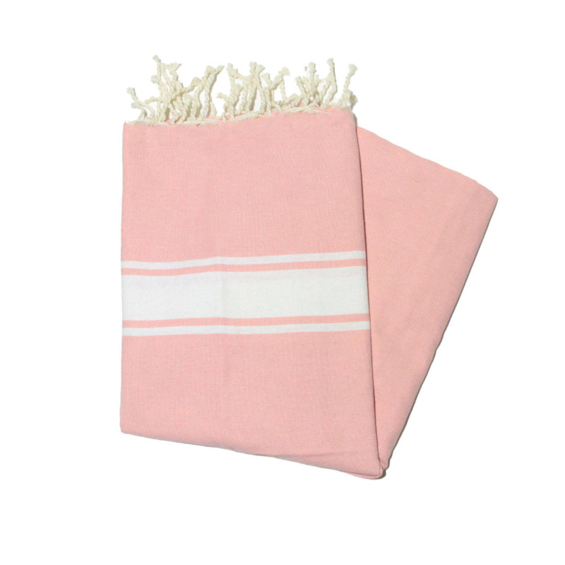 Fouta Essaouira rose saumon